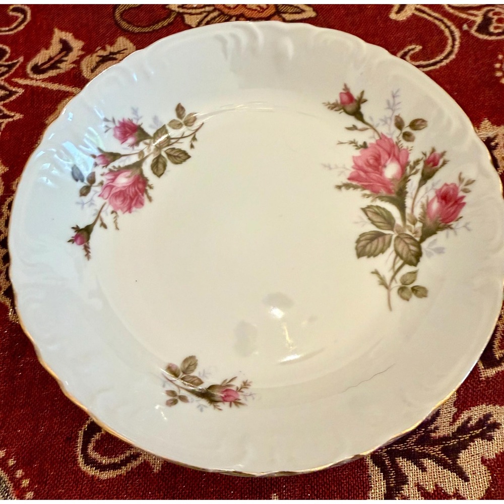 Set of 4 Royal Rose Fine China Fruit Bowls | Pink Floral Dishes Made in Japan
